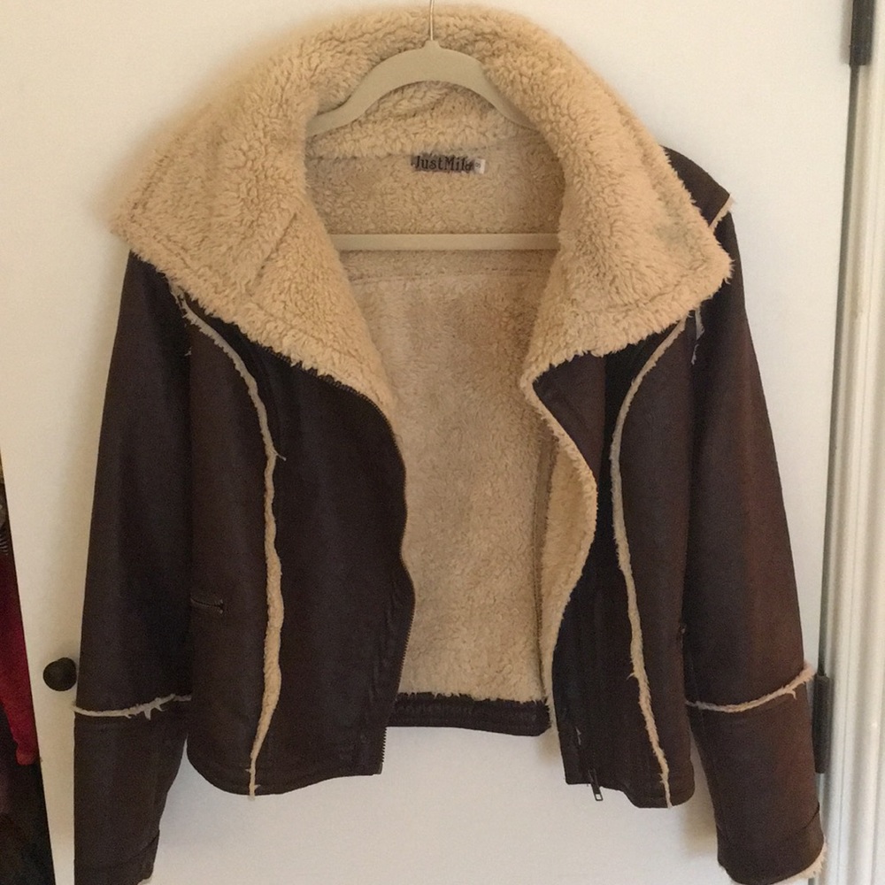 Brown bomber jacket